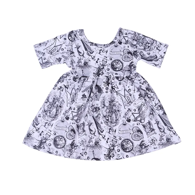 Ensembles de vêtements pour enfants vêtements pour bébés filles robes bébé décontractées pour nouveaux-nés filles robe grise foncée imprimée pour fêtes et rassemblements personnalisés pour enfants