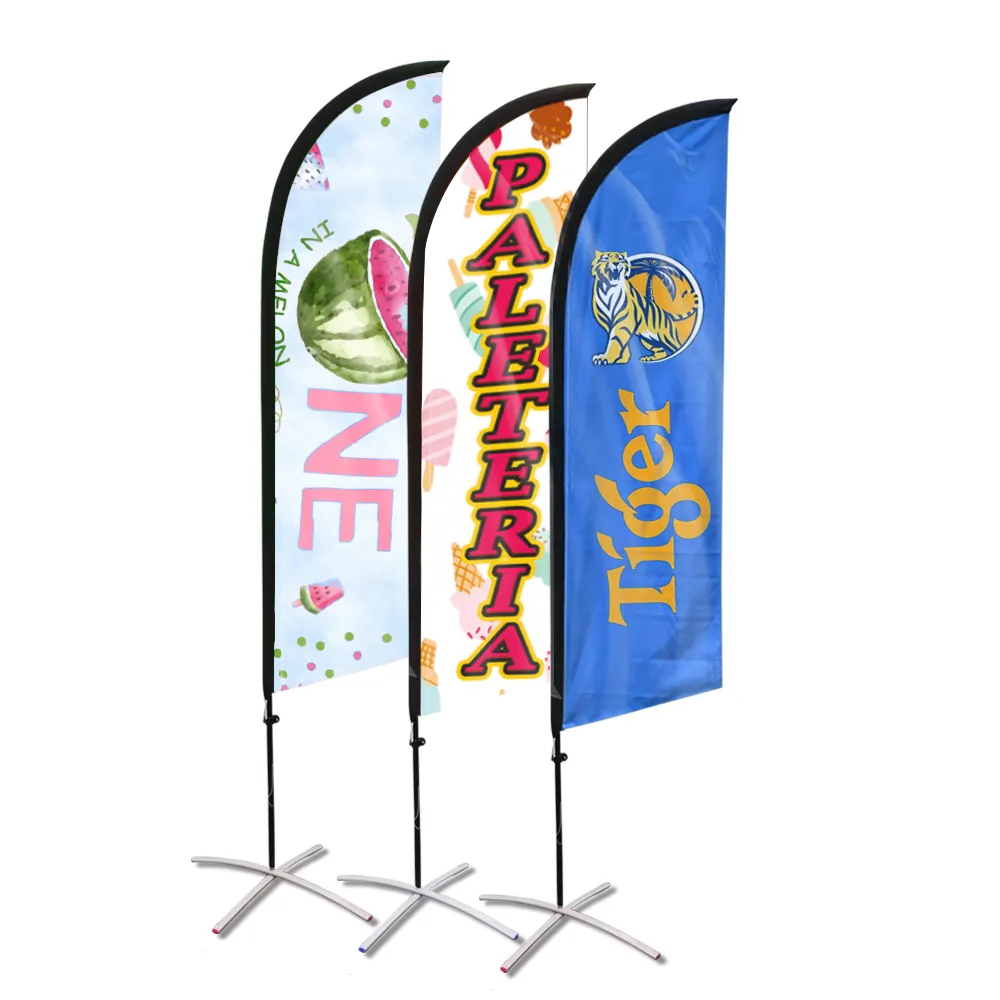 Factory custom high quality swoop flags auction wholesale blank lemonade candle feather flags printing services sign