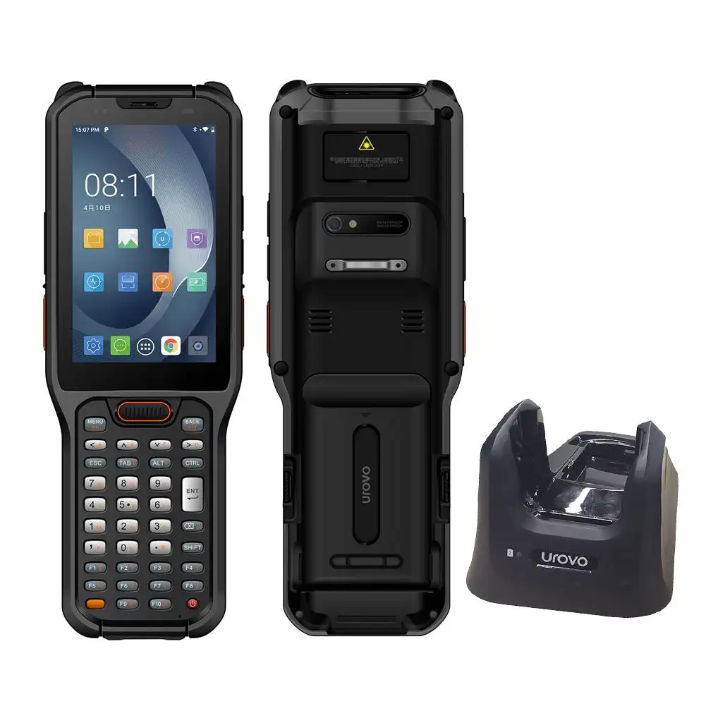 Urovo pemindai Keyboard, Android PDA 4 inci pemindai 4G Bluetooth NFC WIFI 1D 2D pemindai kolektor Terminal genggam kasar