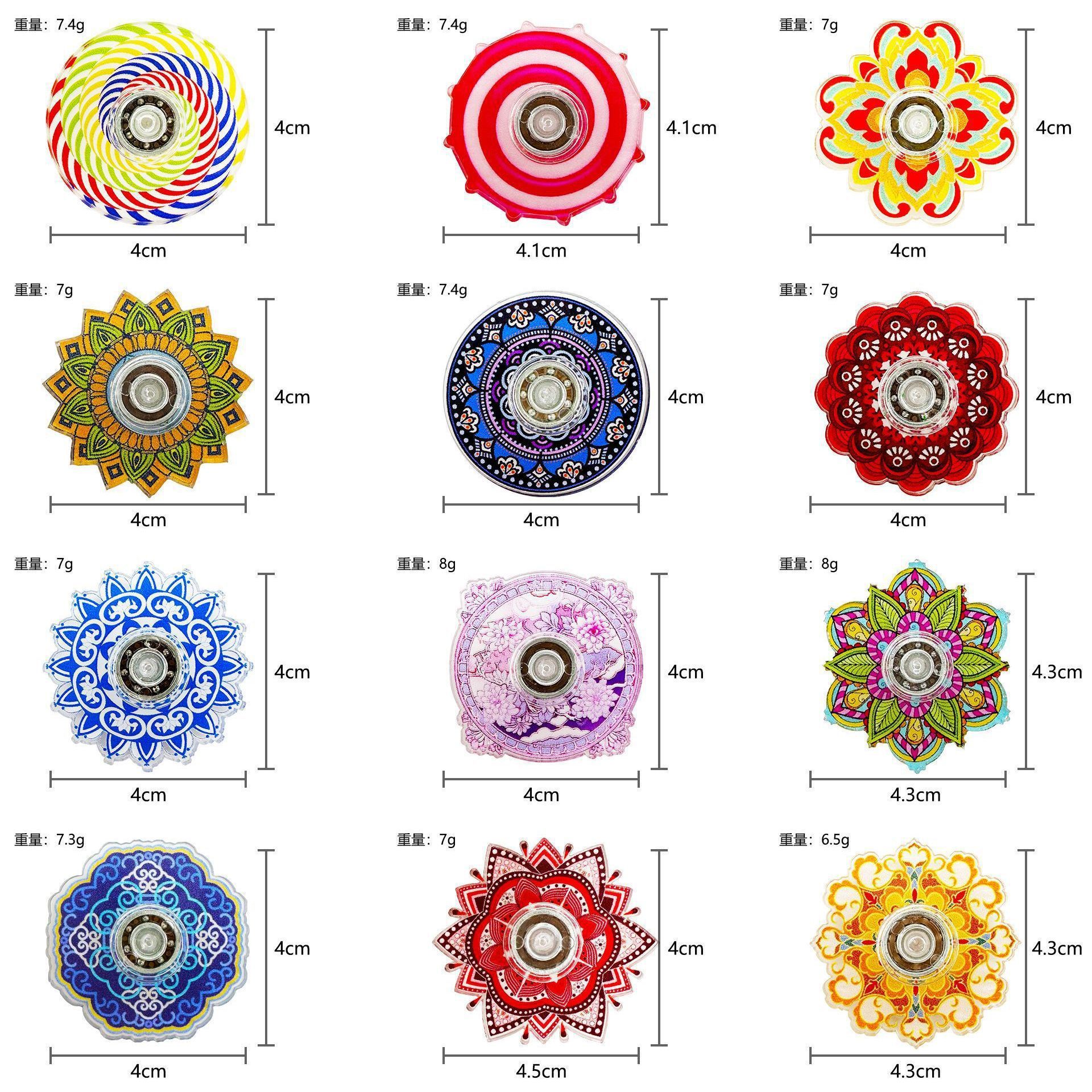 Fidget spinner in stile vintage - modello misto 8g