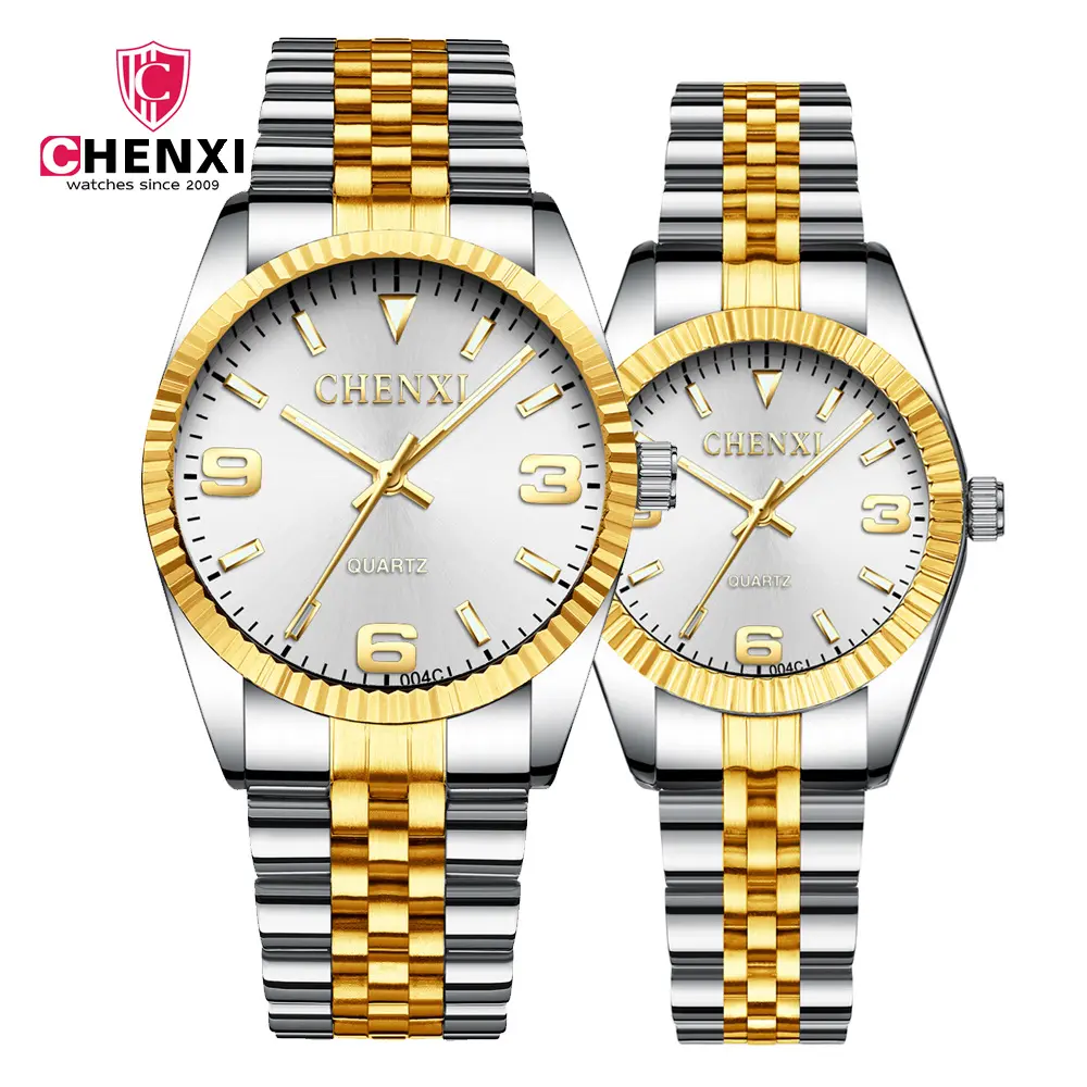 CHENXI 004C Top Brand Watch Damen uhren Damen & Herren Simple Dial Lovers 'Quartz Fashion Freizeit Armbanduhren Relogio Feminino