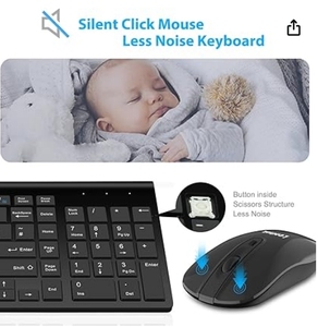 Juego de teclado y ratón USB inalámbricos retroiluminados RGB, combinación de ordenador compacto estándar de 104 teclas para HP/Lenovo para ordenador portátil Mac - Product Image 5