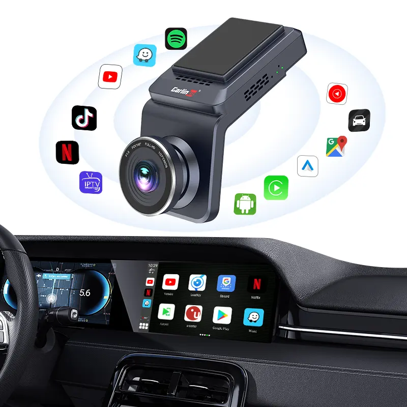 Toptan Dash kamera 1080P Dvr kamera araba Ai kutusu Android 12 64Gb 4G Wifi kablosuz Carplay oto 4 In 1 sürücü kaydedici