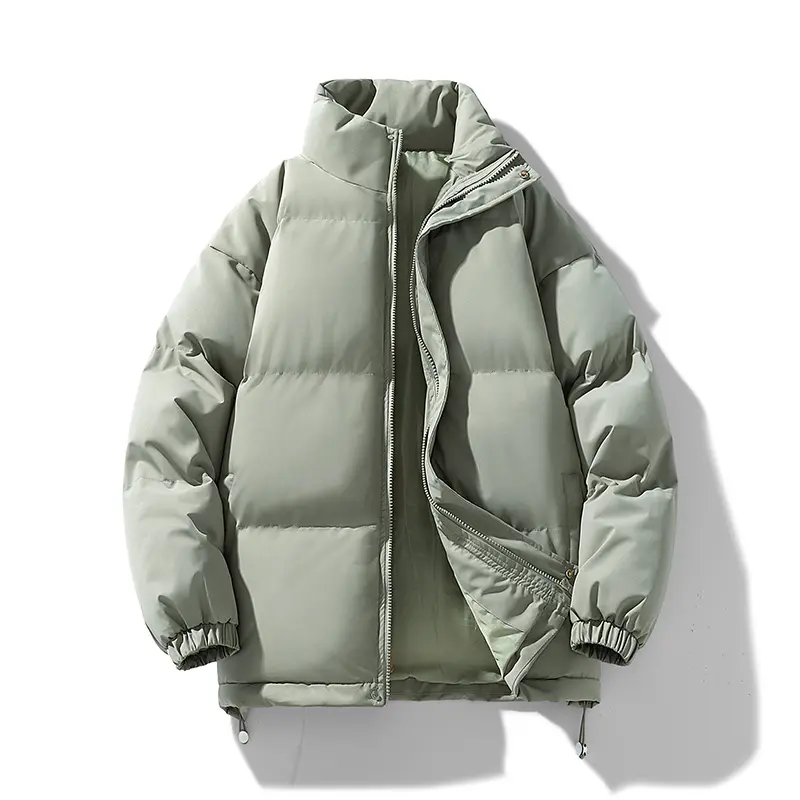 OEM moda color sólido ropa de invierno abrigos de diseñador personalizado suave impermeable al aire libre más tamaño de la burbuja de los hombres chaqueta acolchada