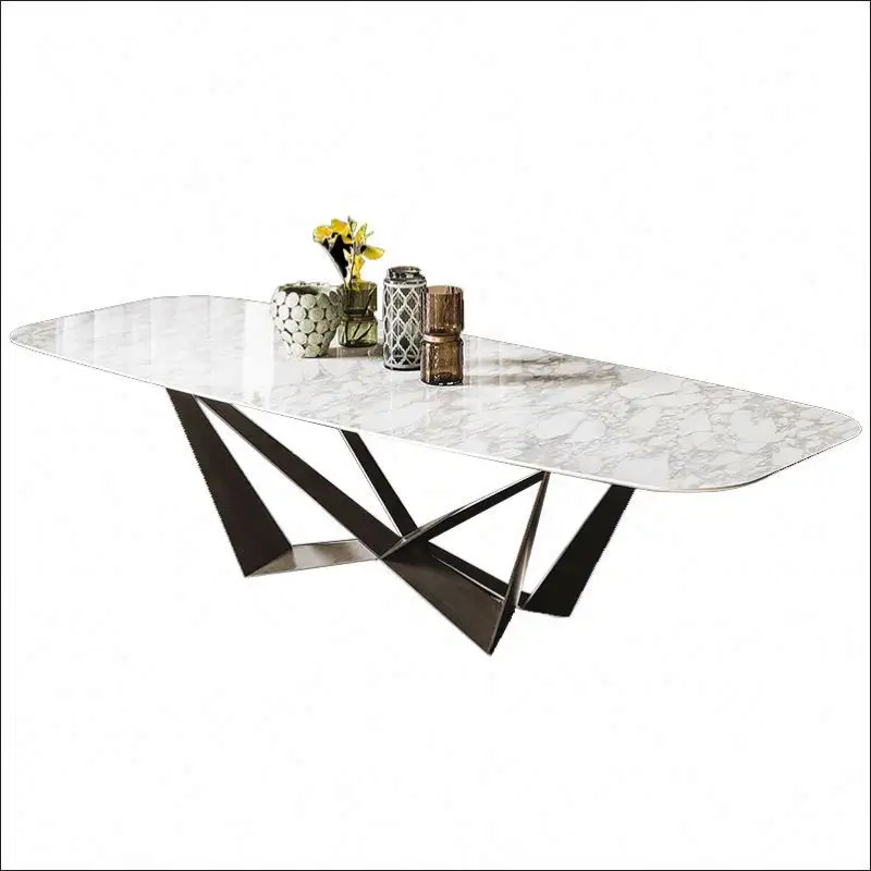 Youtai ý ánh sáng sang trọng hiện đại cổ điển hình chữ nhật Granite Marble bàn ăn cho phòng ăn đồ nội thất