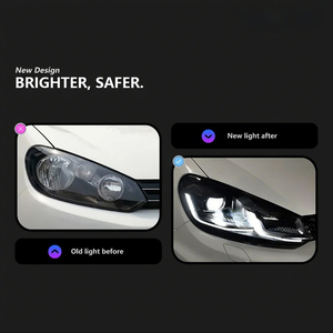 LEDヘッドライトプロジェクターフォルクスワーゲンゴルフ用フォグドライビングライト6 MK6 DRLカーLEDライト - Product Image 3