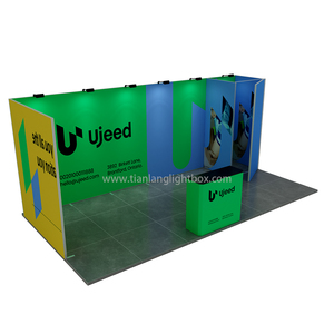 Stand de exposición de aluminio de diseño personalizado Cabinas de esquema de carcasa modular para la Expo de Oriente Medio El stand de aluminio es reutilizable - Product Image 4
