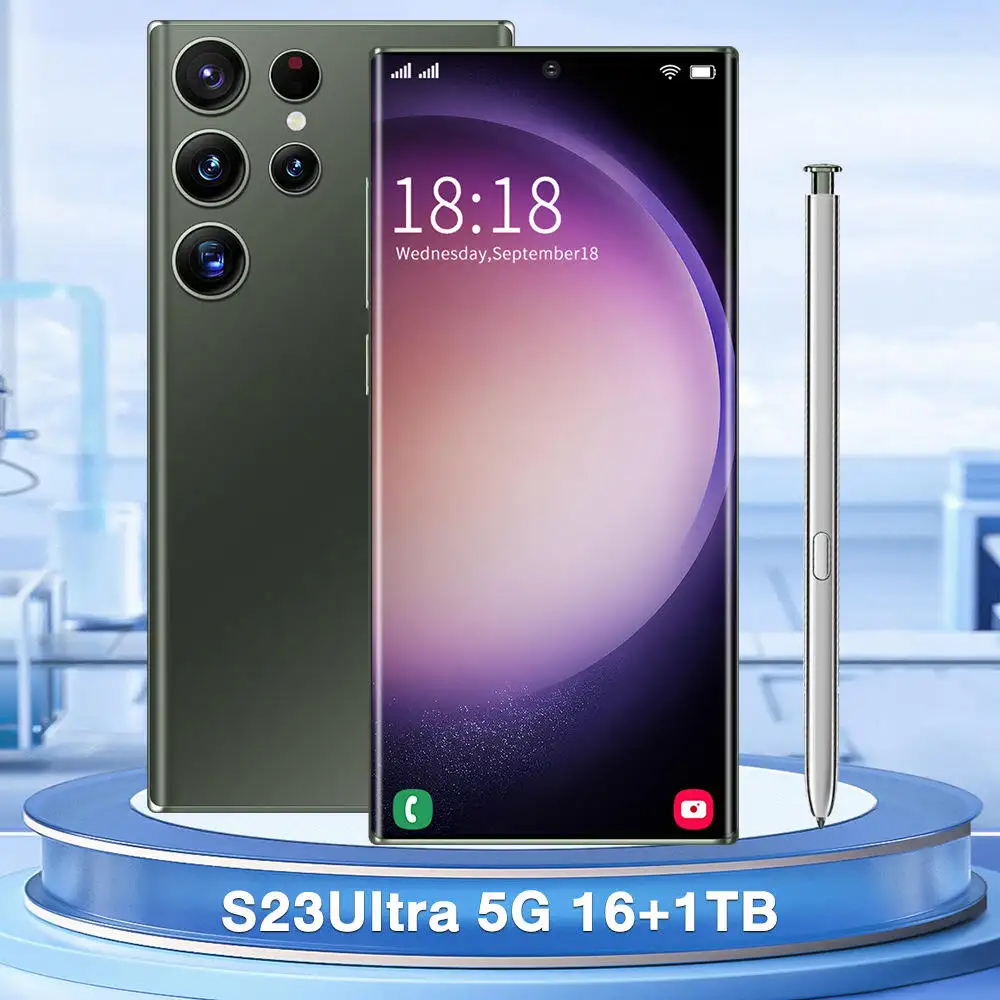 S23 + ponsel pintar Buka kunci wajah, HP Android 12 layar besar 7.3 inci 16G 1T s23