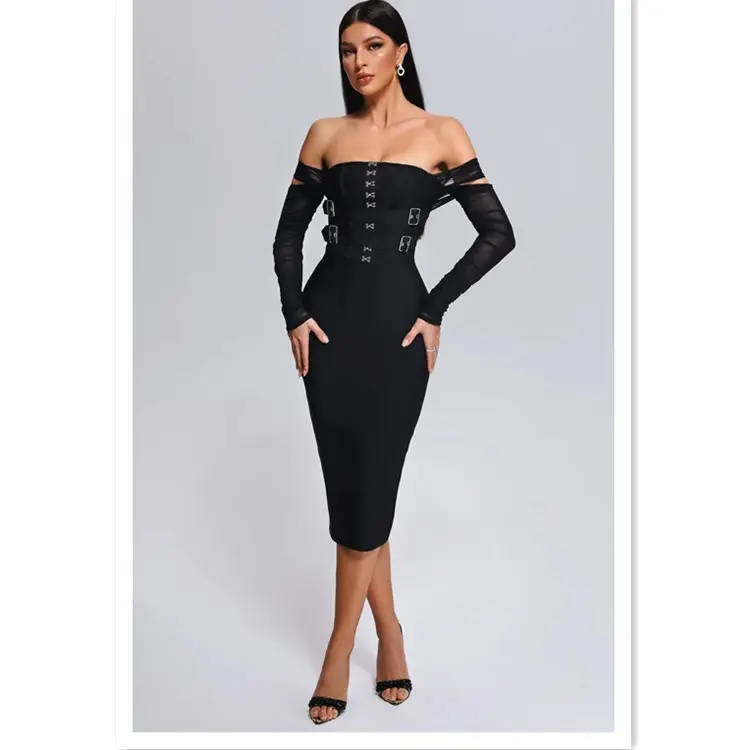 Vestido de fiesta de noche para mujer, elegante