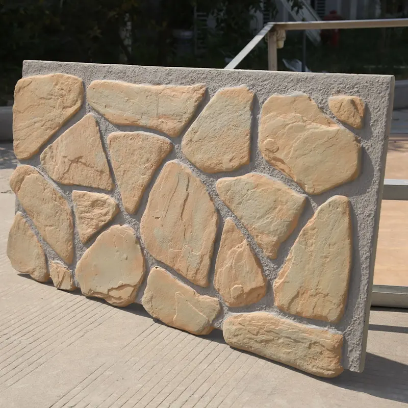 פנים חיצוני קיר דקורטיבי פורניר אבן רגילה משטח מזוגג מט אריחי קיר חיצוני קישוט קיר
