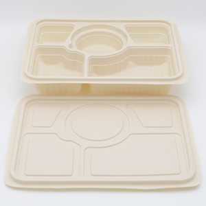生分解性使い捨て食品容器5コンパートメントコーンスターチランチボックス - Product Image 2