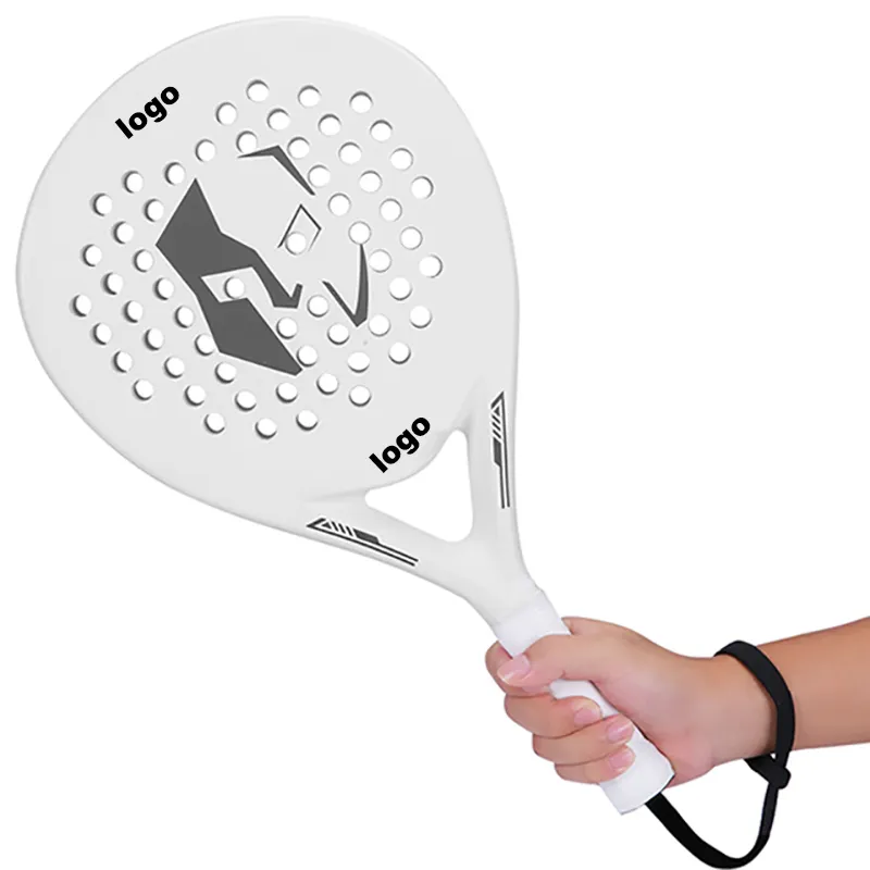 OEM personality tennis racket black and white beach racket carbon fiber racket