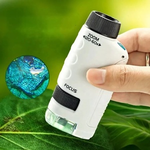 儿童科学显微镜玩具套件60-120倍教育迷你袖珍手持显微镜带发光二极管灯户外儿童杆玩具 - Product Image 6