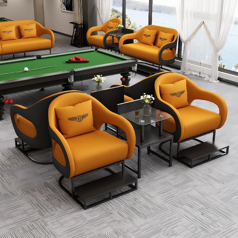 11. Simple coffee table (orange and black)