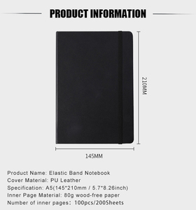 Taccuino personalizzabile all'ingrosso A5 con fascia elastica copertina in rilievo Logo rilegatura a foglia larga per uso commerciale o regalo - Product Image 4
