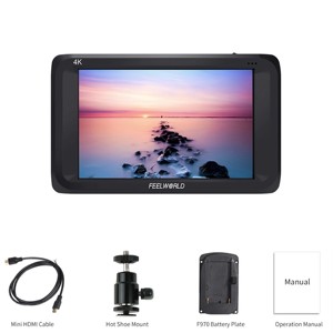 FEELWORLD S450-M <strong>Camera</strong> Monitor 4.5&quot; IPS 3G-SDI &amp; 4K HDMI Input Field Monitor with Battery Plate OEM Logo Custom - Product Image 6