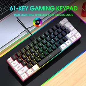 Interruptores azules para jugadores profesionales, teclado para juegos de 60 por ciento, 61 teclas, Teclado mecánico retroiluminado LED RGB portátil para PC y portátil - Product Image 3