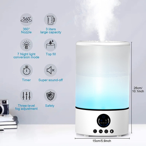 Portable Air Humididfier 3L Large Capacity Smart Ultrasonic Humidifier with Small Mist Humidifiers for Home Office School Use - Product Image 2