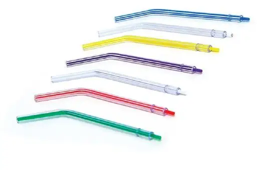 SJ consommables dentaires multicolores embouts à 3 voies en plastique néon jetable dentaire air eau seringue embout oem vente en gros