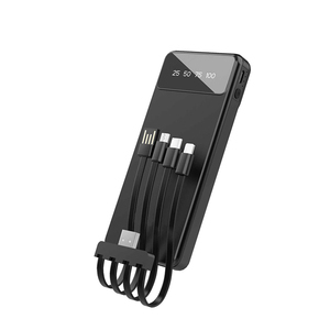 New <strong>Design</strong> 10000mAh Power Bank High Capacity Portable Charger with 4 in 1 Build in Cable Dual <strong>Input</strong> &amp; Output for Mobile Phone
