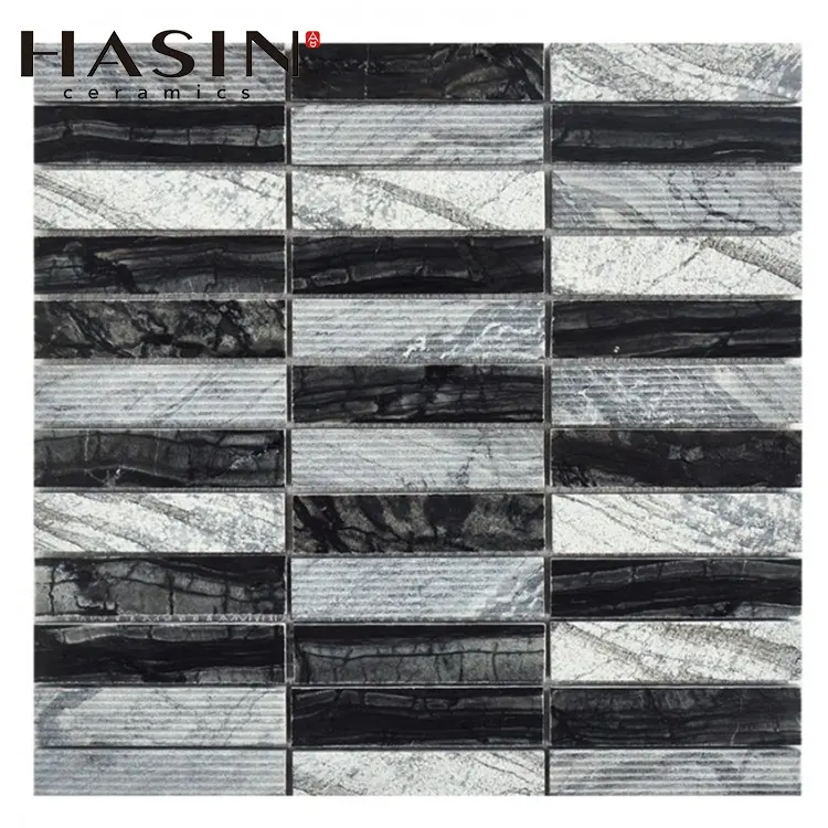 Hasin Foshan Easystall di Pietra di Ceramica Mosaico Design Lucido Bagno Pavimenti In Pietra 7-15 millimetri di Spessore Piastrelle