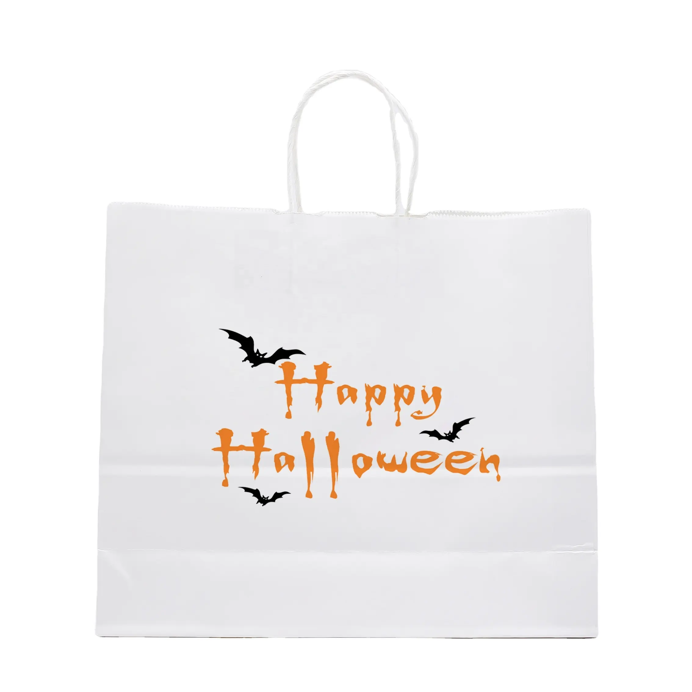 Túi Giấy Đựng Thực Phẩm Cho Bánh Ngọt Túi Giấy Kẹo Halloween Màu Nhỏ Da Trắng Chủ Đề Halloween Túi Giấy Quà Tặng Tiệc