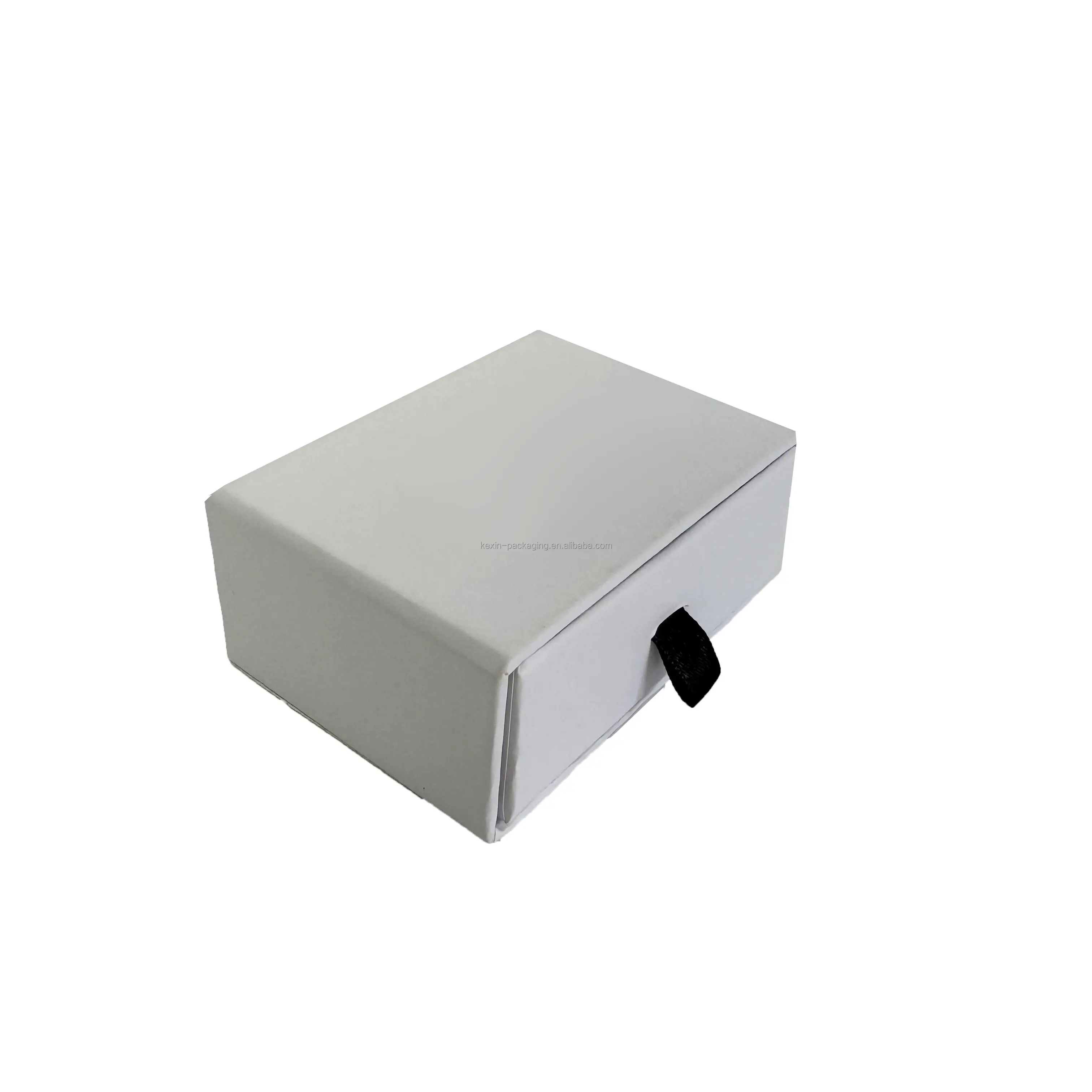 럭셔리 작은 서랍 상자 보석 사용자 정의 로고-단단한 판지 종이 포장 슬라이딩 커버 리본 매트 라미네이션 스탬핑