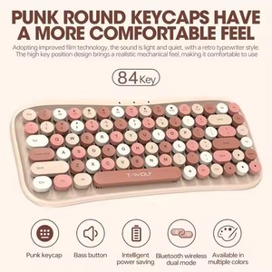 High-<strong>Function</strong> Beautiful Color Wireless Gaming <strong>Keyboard</strong> and Mouse Combo Portable Set for Girls - Product Image 4