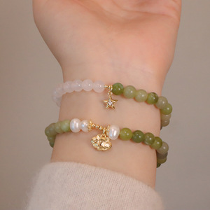 2024 New Chinese Natural <strong>Jade</strong> <strong>White</strong> Agate Pearl Pendant Bracelet Freshness Hand Ornaments Women Wholesale Fashion Bracelets - Product Image 4