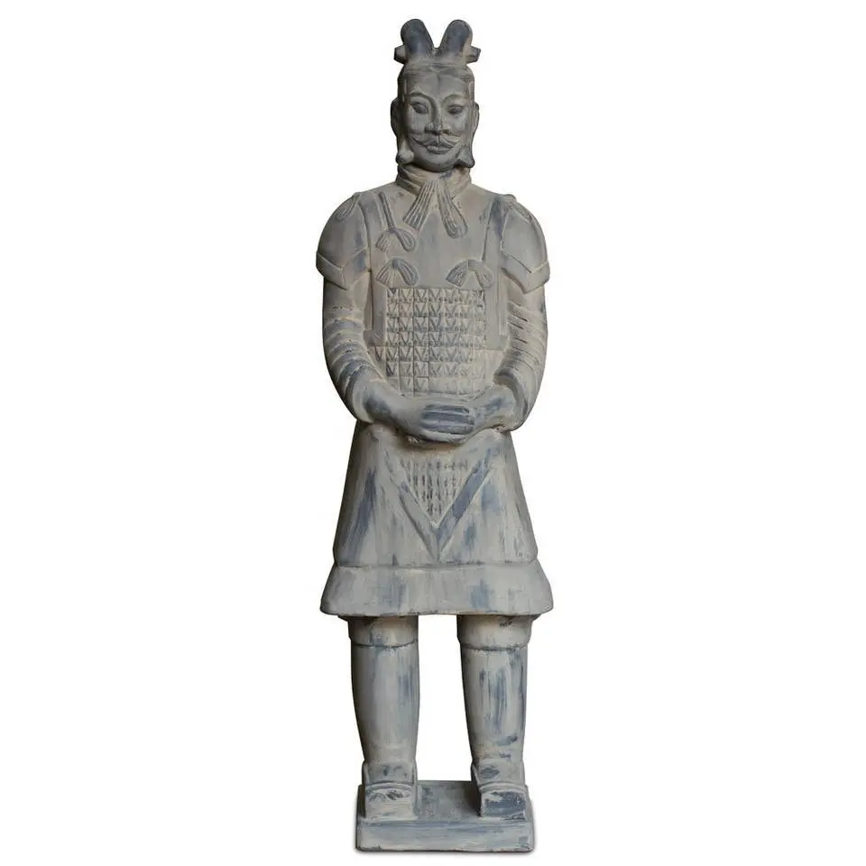 Statue de soldat en terre de verre taille réelle 1:1 reproduction de reliques Xi'an Statue de jardin de guerrier en terre de terre