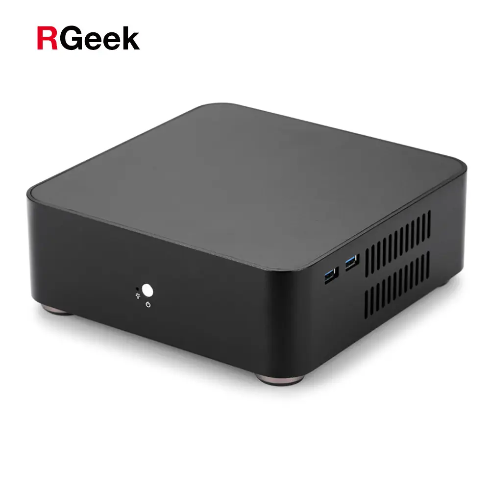 RGeek L65 Custom OEM ODM Deluxe Dual Mini ATX Computer Tower Mini PC Slim Micro ITX Aluminum Chassis Case