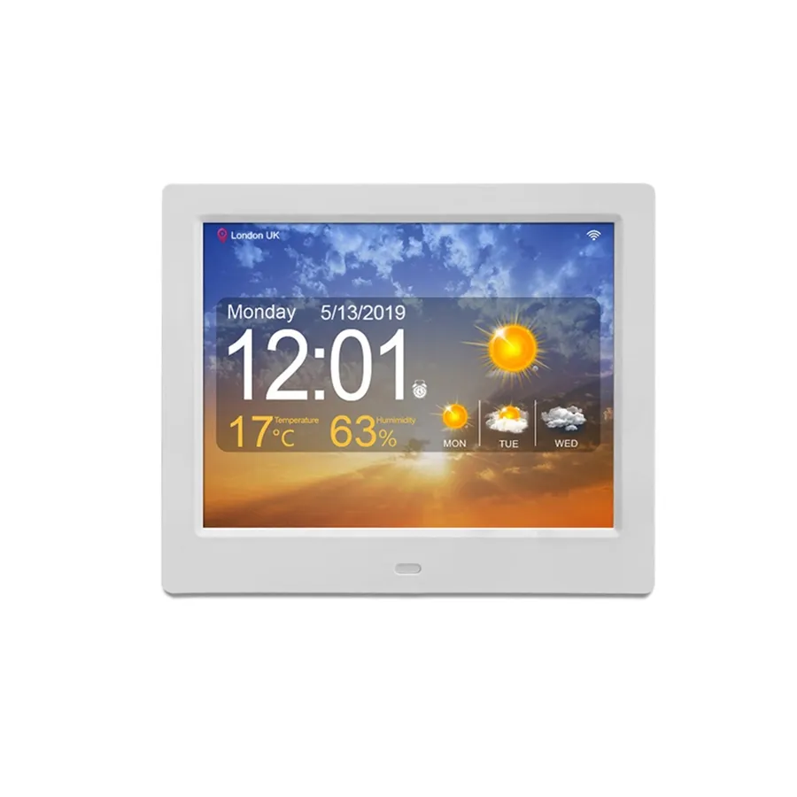 Alarme météo en ABS rétro-éclairé, réglable, avec wifi, affichage numérique, horloge de jour et de Date, à 8 pouces, bon prix,