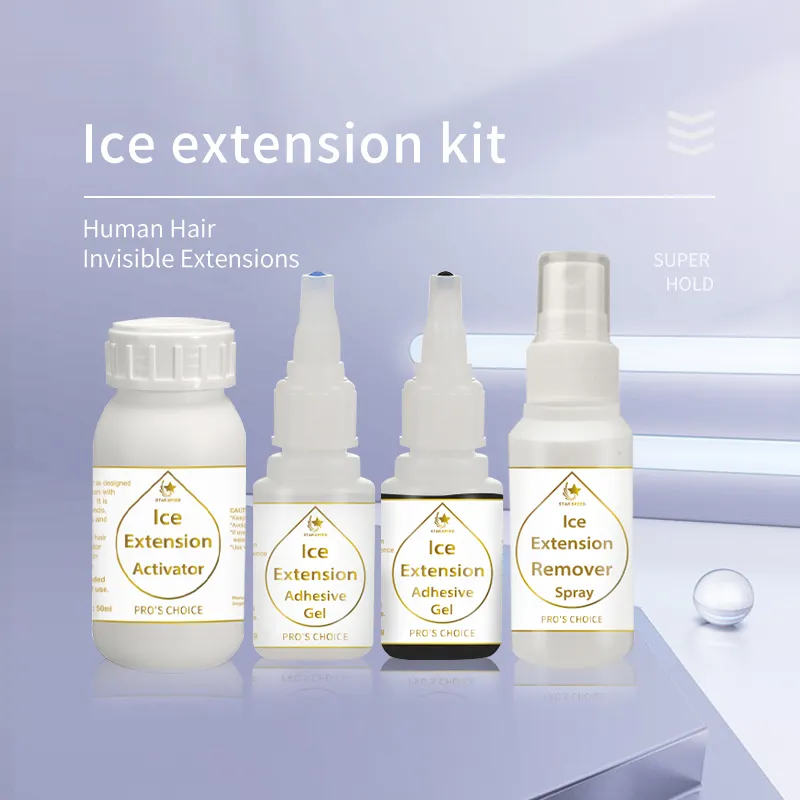 Gel de haute qualité pour extensions de cheveux Kit d'extension de cheveux humains colle d'extension de cheveux de glace de coiffure