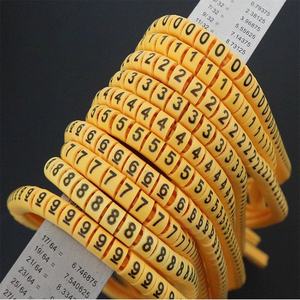 Vòng màu vàng PVC cáp đánh dấu dây số nhận dạng hệ thống dây điện ống máy in cáp điện tay áo - Product Image 4