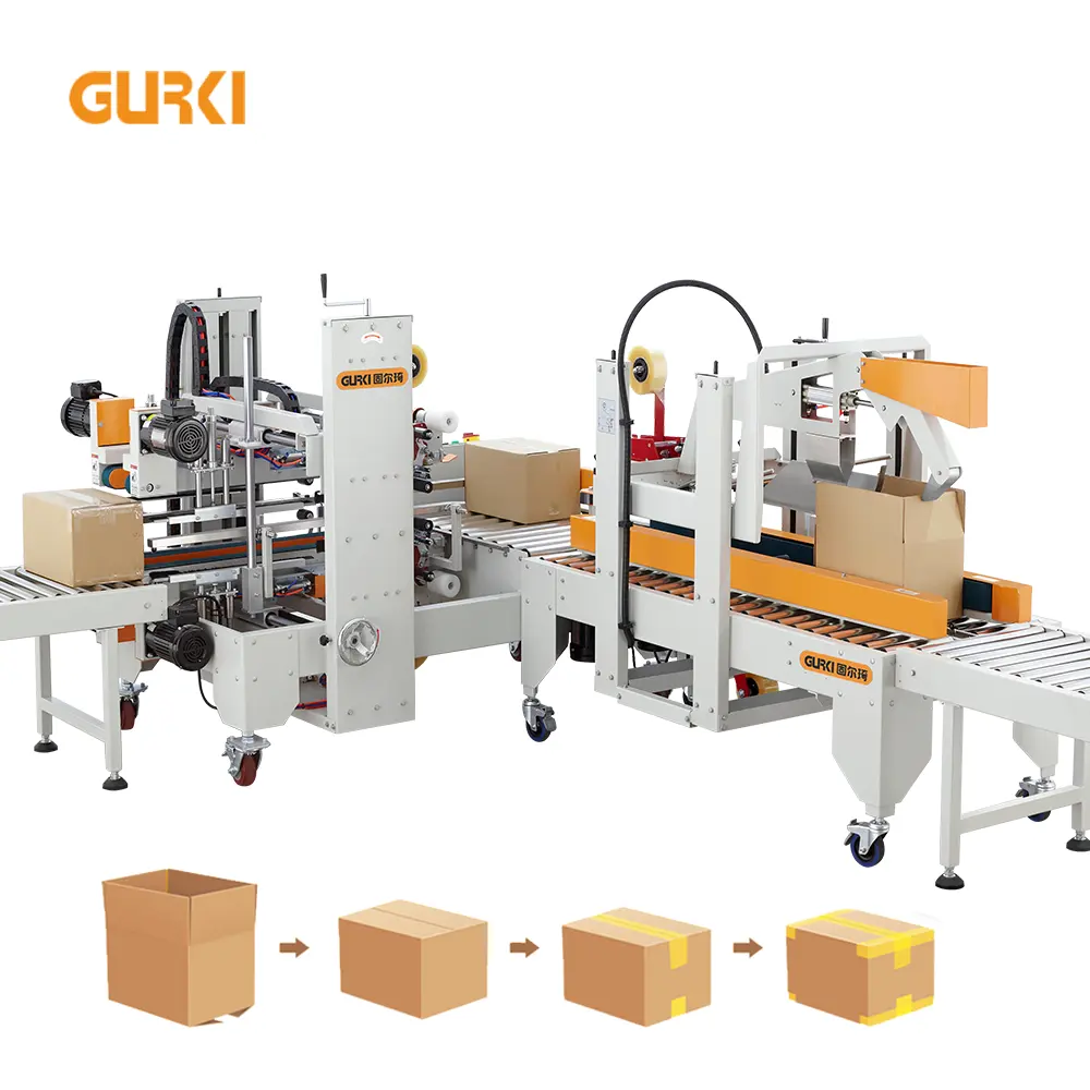 Easy To Operate Closed Box Folding Packaging Auto Corrugated Carton Box Packing Cartoning Machine Line