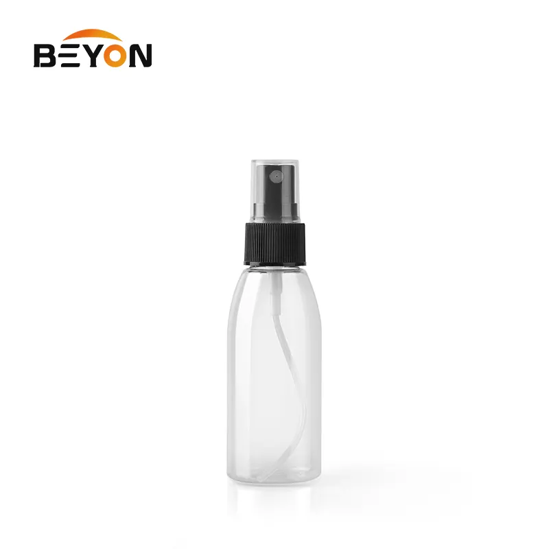 Klare Sprüh flasche 60ml Bullet Shape Kosmetische Kunststoff-Sprüh flasche mit 20/410 Hals PUMP Spray