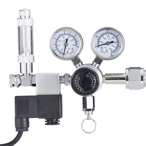 铝制CO2水族箱气体调节器，带2个带止回功能的气泡计数器电磁阀 - Product Image 1
