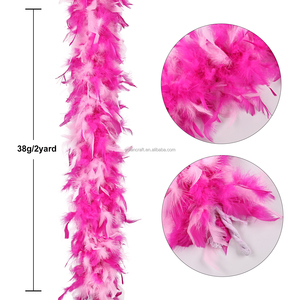 Two-color in Stock 120g Dyed Color 2yard Turkey Feather Boa Environment Friendly of Rich Colors for Halloween Decoration - Product Image 2