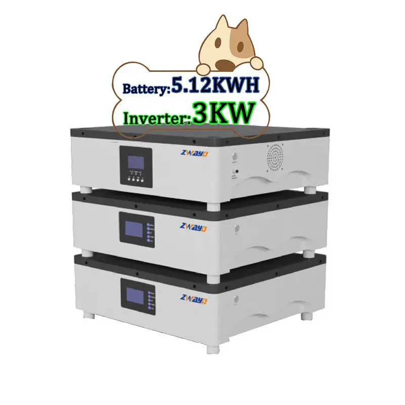 Toptan güneş enerjisi 10kwh yığını lifepo4 pil 5kwh hepsi bir invertör ve lityum pil 48v istiflenebilir güç depolama