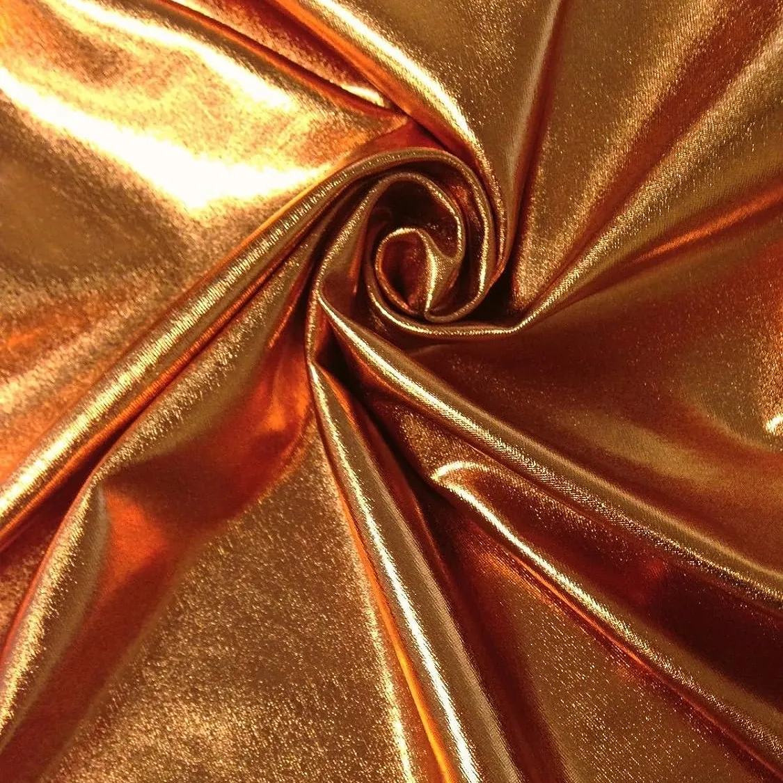 Pakaian renang kustom emas logam Lane spandeks daur ulang poliester emas Foil panas 100% kain poliester