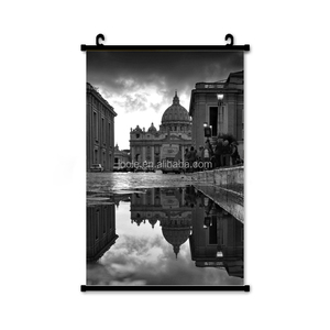 欧美复古风格黑白街景卷轴商城海报展览布置画布 - Product Image 3