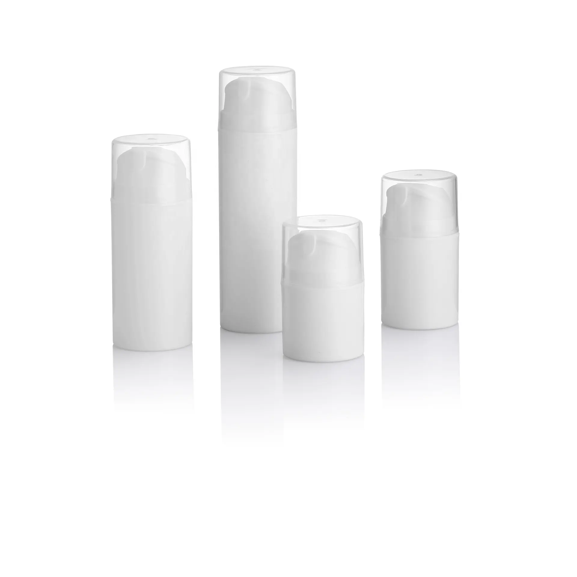 OEM 30/50/75/100/150ml grand diamètre taille pas cher en plastique PP blanc cosmétique airless bouteilles de pompe