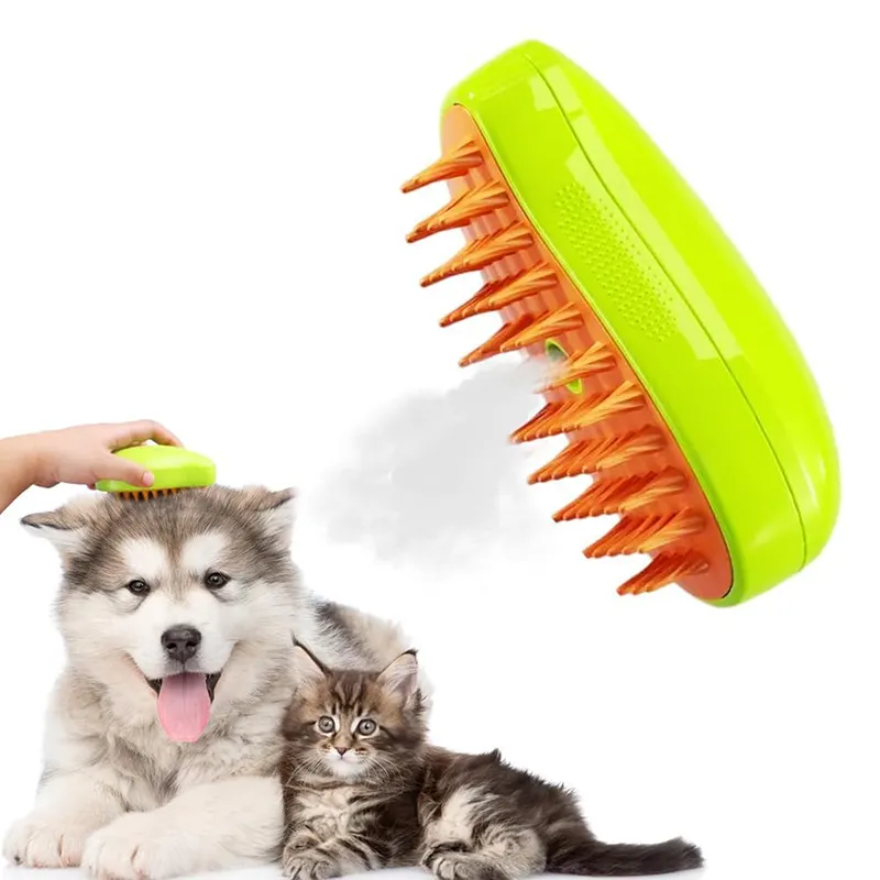 2024 नए 3 में 1 स्प्रे पालतू कुत्ते बिल्ली बालों को हटाने मालिश आत्म सफाई कंघी भाप के साथ ब्रश