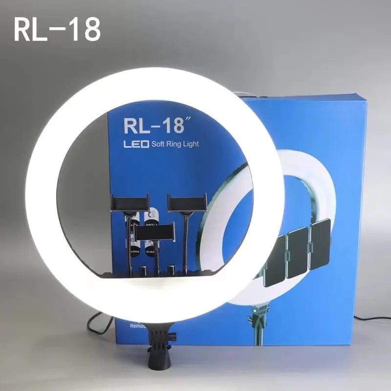 RL 45cm 18 "büyük fotoğrafçılık LED Selfie halka ışık kamera telefon halka lamba standı tripod makyaj için Video canlı stüdyo