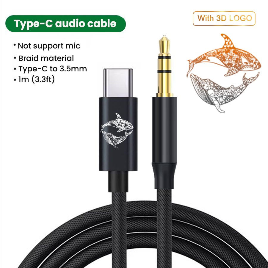 2D Black - AUCB102B(Type-c to 3.5mm)