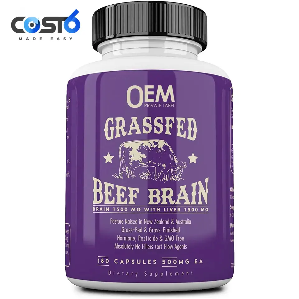 Cápsulas orgânicas de fígado bovino Fígado de carne e Grama Fed Beef Brain Supplement, 3000 mg Nootropics Capsule: A Brain Sup Nootropic