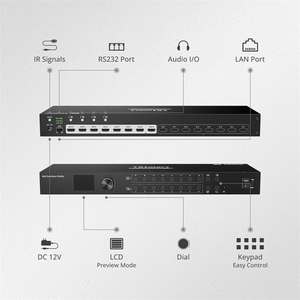 TESmart-Conmutador de vídeo 8x8, 1080P, 60Hz, compatible con modo de vista previa de división de audio, 8 en 8 salidas, matriz HDMI sin costuras para transmisión en vivo - Product Image 2