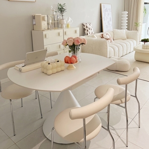 Nordic Dining <strong>Table</strong> <strong>Expandable</strong> Rock Slab <strong>Square</strong> and Round Matte Sintered Stone White Dining <strong>Table</strong> - Product Image 5