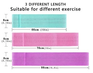 Custom Logo <strong>Elastic</strong> <strong>Exercise</strong> Booty Band Set Non-Slip Hip <strong>Loop</strong> Resistance Fabric Premium Fitness Bands - Product Image 2