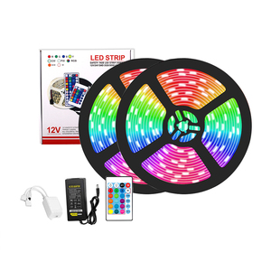 Kit de cinta de luz LED Flexible, cinta de 12V, SMD 5050, 10M, RGB, No impermeable, para Amazon Alexa y Google Home - Product Image 1